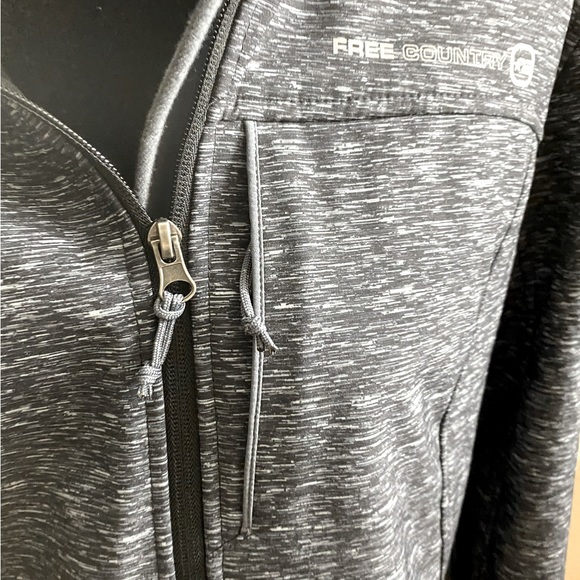 Free Country Fleece  Lined Soft Shell Black Hooded Jacket XL - Picture 4 of 8